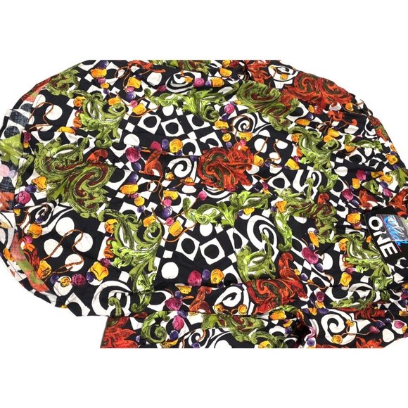 Vintage 80s Catch One Oversized Shirt Medium NOS New Old Stock Colorful Print - Picture 3 of 5